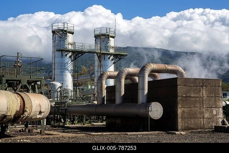 Geothermal power plant at the Rincon de la Vieja volcano, near Liberia, Guanacaste province, Costa Rica-stock-foto