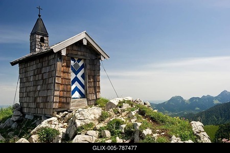 Freudenreich chapel at Mt Brecherspitz, Spitzingsee Lake, Schliersee, Bavaria, Germany, Europe-stock-foto