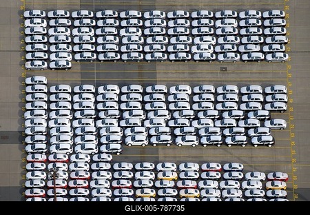 New Audi cars ready to be shipped, Uni Kai in Port of Hamburg, Hamburg, Germany-stock-foto