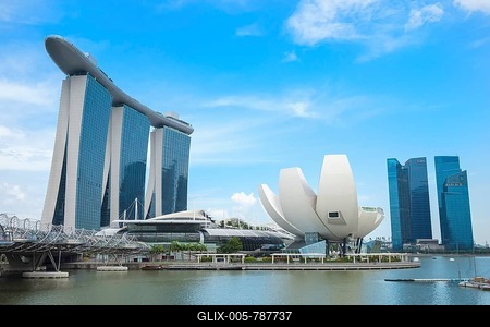 Marina Bay Sands Hotel and ArtScience Museum, Singapore-stock-foto