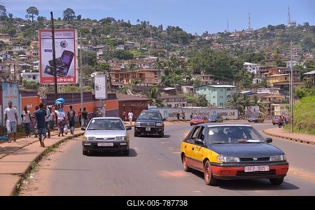 Street scene, Freetown, Sierra Leone-stock-foto