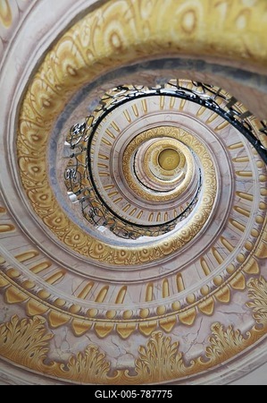 Baroque spiral staircase in Melk Abbey or Stift Melk, UNESCO World Heritage Site, Lower Austria, Austria, Europe-stock-foto