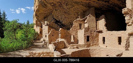 Anasazi cliff dwellings, Spruce Tree House, Echo House, Mesa Verde National Park, Colorado, United States-stock-foto