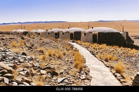 The rotunda of the Rostock Ritz Desert Lodge, Namib Desert, Namibia, Africa-stock-foto