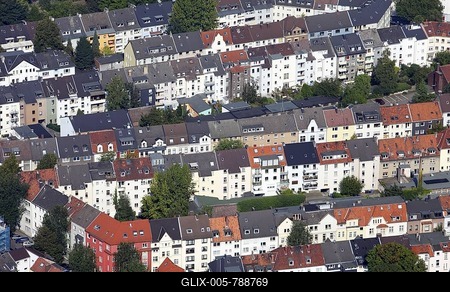 Houses, apartment buildings, Ruettenscheid quarter, Essen, North Rhine-Westphalia, Germany, Europe-stock-foto