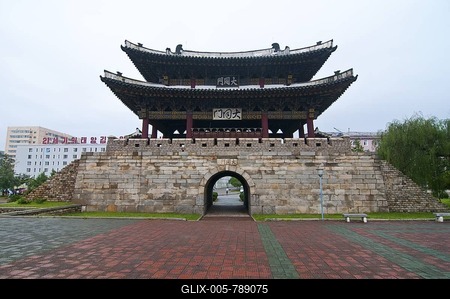 Tuedong Gate, Pyongyang, North Korea, Asia-stock-foto