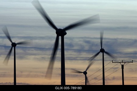 Wind turbines, wind power stations near Soest, North Rhine-Westphalia, Germany-stock-foto