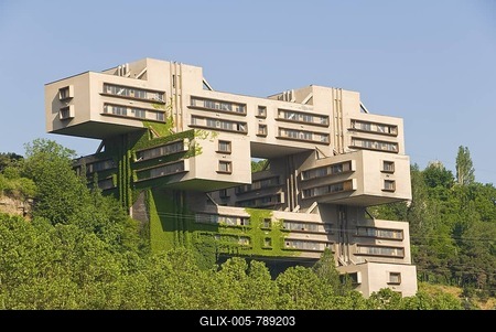 Soviet architecture, Tbilisi, Georgia, Caucasus region, Middle East-stock-foto