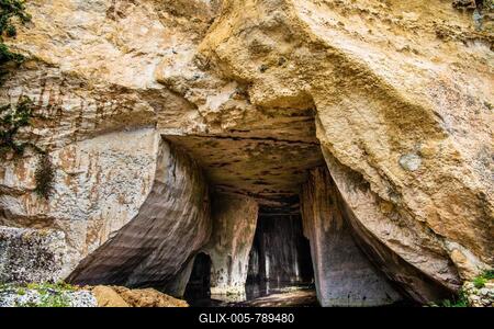 Quarry, Parco Archeologico della Neapolis, Sicily, Syracuse, Sicily, Italy-stock-foto
