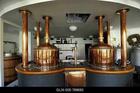 Brewhouse, brewing kettle of the historic Pilsner Urquell brewery, Pilsen, Bohemia, Czech Republic, Europe-stock-foto