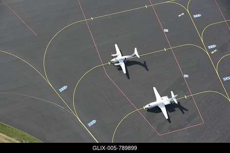 Planes for private and business trips on the apron, parking space of Muenster-Osnabrueck Airport, North Rhine-Westphalia, Germany, Europe-stock-foto