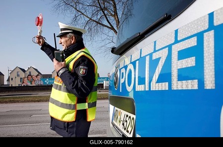 Speed check marathon of the police in North Rhine-Westphalia on 10 February 2012, photocall, start of a long-term campaign against speeding in North Rhine-Westphalia, Germany, Europe-stock-foto
