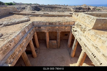 Archaeological excavation site, royal tombs of Nea Pafos, necropolis of Roman antiquity, Republic of Cyprus, Cyprus-stock-foto