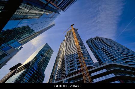FOUR project, skyscraper, construction site, financial district, banking district, Frankfurt am Main, Hesse, Germany-stock-foto
