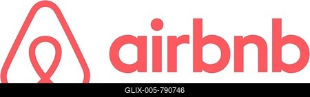 Logo, airbnb, online marketplace, booking and rental of accommodation, optional, white background, Germany-stock-foto