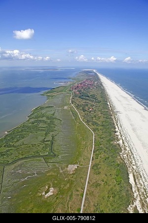 Aerial view, Juist Island, East Frisian Island, East Frisia, Lower Saxony, Germany, Europe-stock-foto