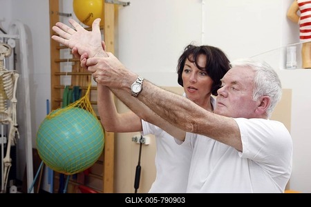Physiotherapy, physical therapy department in a hospital, inpatient and outpatient treatment of patients, Gelsenkirchen, North Rhine-Westphalia, Germany, Europe-stock-foto