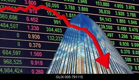 Symbol photo, office property, financial economy, stock markets, descent, downturn, banks, money flows, loss of money, euro policy, inflation, stagnation, capital market, currency, ECB, euro, euro downturn, interest rates, company formations, European Community, global economy, Germany-stock-foto