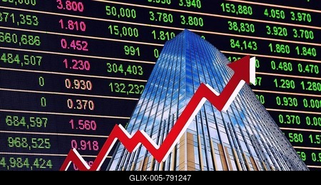 Symbol photo, office property, financial economy, stock markets, rise, upswing, banks, money flows, money gain, euro policy, inflation, stagnation, capital market, currency, ECB, euro, euro upswing, interest rates, company foundations, European Community, global economy, Germany-stock-foto