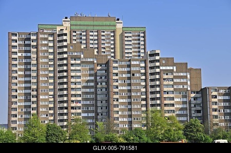 KoelnBerg, residential tower blocks, social hotspot in the Meschenisch quarter of Cologne, North Rhine-Westphalia, Germany, Europe-stock-foto