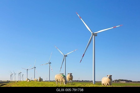 Wind turbines at wind park, windfarm in Schleswig-Holstein, Germany-stock-foto