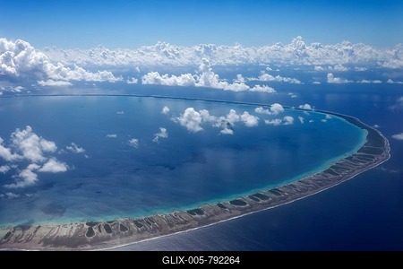 Aerial photo, Ringatoll, Rangiroa, society islands, Windward Islands, French Polynesia-stock-foto