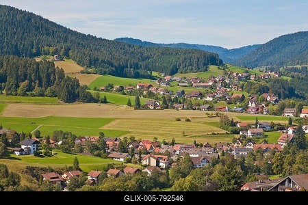 View of Baiersbronn, Black Forest, Baden-Wuerttemberg, Germany, Europe-stock-foto