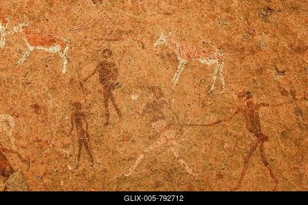 White Lady, famous rock rock painting in the Tsisab Gorge, Brandberg, Erongo region, Namibia-stock-foto