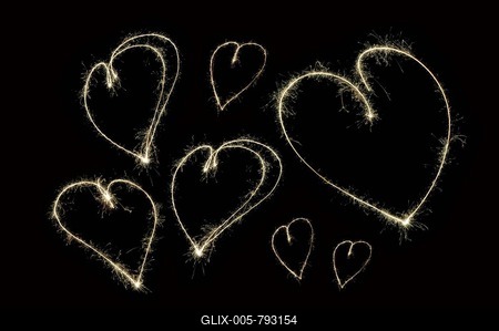 Light painting, heart, sparks-stock-foto