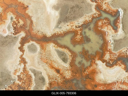 Salt marsh at the Skeleton Coast. Aerial view. Drone shot. Dorob National Park, Namibia-stock-foto