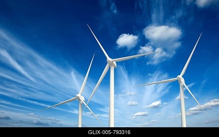 Green renewable energy concept, wind generator turbines in sky-stock-foto