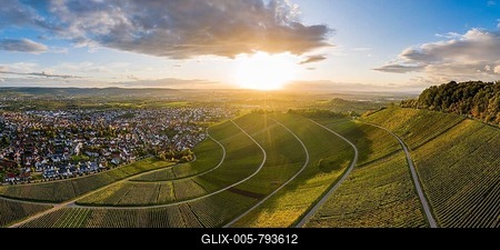 Drone shot, autumn, vineyards at Korber Kopf, Remstal near Schnait, Baden-Württemberg, Germany-stock-foto
