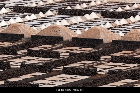 Sea salt production, salt pans, Salinas de Janubio, Lanzarote, Canary Islands, Spain-stock-foto