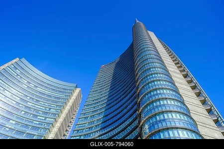 Torre Unicredit corporate headquarters, high-rise buildings, skyscrapers, Piazza Gae Aulenti, Porta Nuova district, Milan, Lombardy, Italy-stock-foto