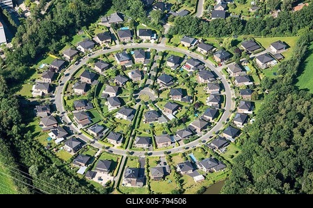 Aerial view, Meienrund housing estate, Hamburg, Germany-stock-foto