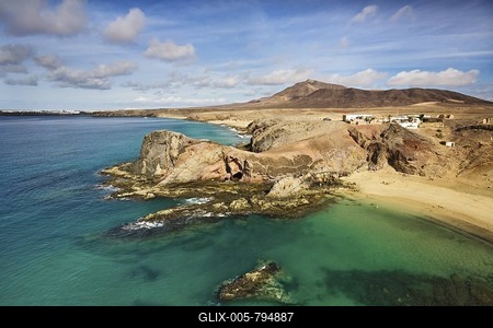 Papagayo beach in the south of Lanzarote, Canary Islands, Spain, Europe-stock-foto