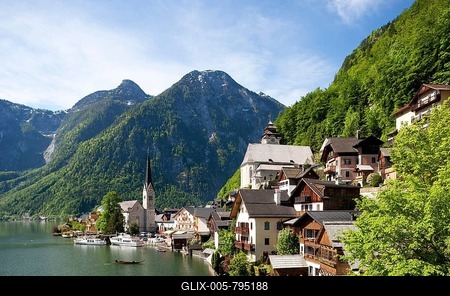 Townscape, Hallstatt, UNESCO Hallstatt Dachstein Salzkammergut, Hallstatt, Salzkammergut, Upper Austria, Austria-stock-foto