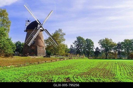 Mill in Hagenow Heide, Mecklenburg-Western Pomerania, Germany-stock-foto
