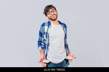 Sad man with no money showing his empty pockets, Unemployed people showing their empty pockets. Frustrated unemployed young man showing his empty pockets. Unemployed people concept-stock-foto