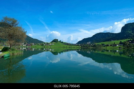Thiersee Lake, Thiersee, Kufstein District, Tyrol, Austria-stock-foto