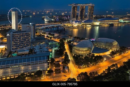 Marina Bay, at night, Singapore-stock-foto