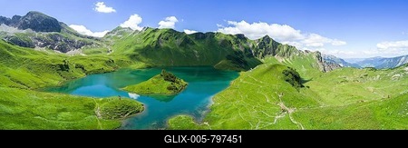 Schrecksee with Allgäu mountains, Allgäu Alps, Allgäu, Bavaria, Germany-stock-foto