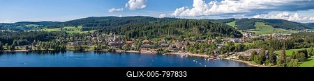 Landscape with Titisee in the Black Forest, drone photo, Titisee-Neustadt, Baden-Württemberg, Germany-stock-foto