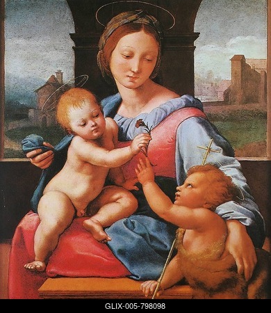 Madonna Aldobrandini, Madonna Garvagh, by Raffaello Sanzio da Urbino, also Raffael da Urbino, Raffaello Santi, Raffaello Sanzio, Raphael, Italian painter, Italy, digitally restored reproduction of a work of art (public domain) from c. 1500-stock-foto