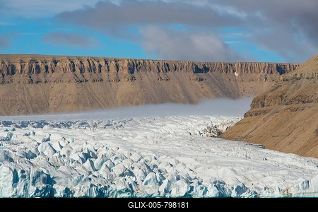 Glacier tongue, glacier in Croker Bay, Nunavut, Devon Island, Arctic, Canada-stock-foto