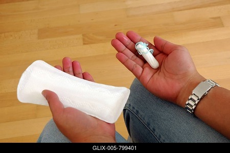 Woman with tampon-stock-foto