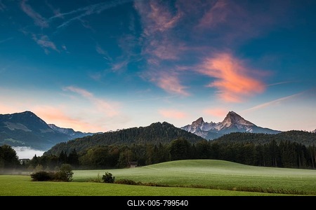 Watzmann, sunrise, Berchtesgadener Land, Upper Bavaria, Bavaria, Germany-stock-foto