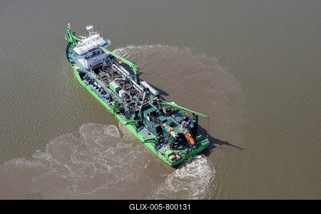 Suction dredger Scheldt River on the Elbe, Belgian hold suction ship, Hamburg, Schleswig-Holstein, Germany-stock-foto
