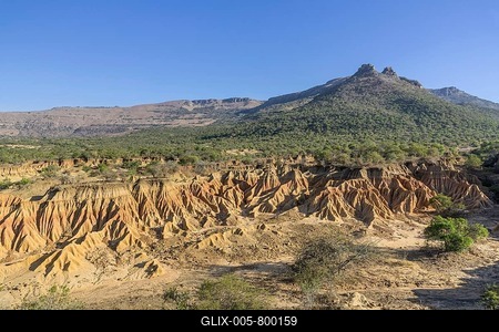 Eroded rock formations, Ithala Game Reserve, KwaZulu-Natal, South Africa-stock-foto