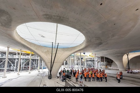 Construction site main station, Stuttgart 21. The 28th and thus last goblet support is concreted and stripped. They will support the roof of the future through station. The first trains are expected to roll through here at the end of 2025, Stuttgart, Baden-Württemberg, Germany-stock-foto